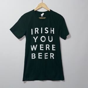 Canvas Irish You Were Beer green tee women’s size small
